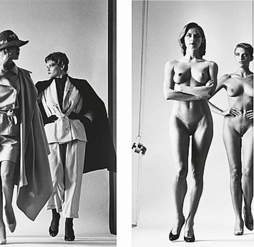 Naked and dressed photograph by Helmut Newton in 1981