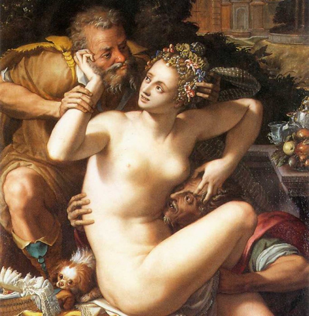 Alessandro Allori painting of Susanna and The Elders (male gaze) 