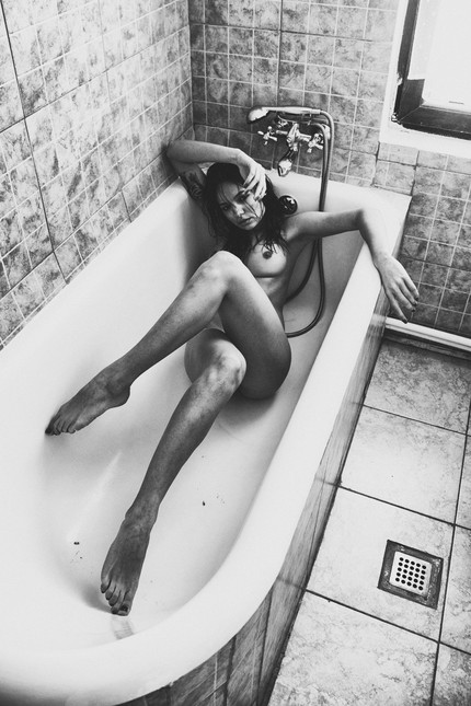 A girl in bathtub